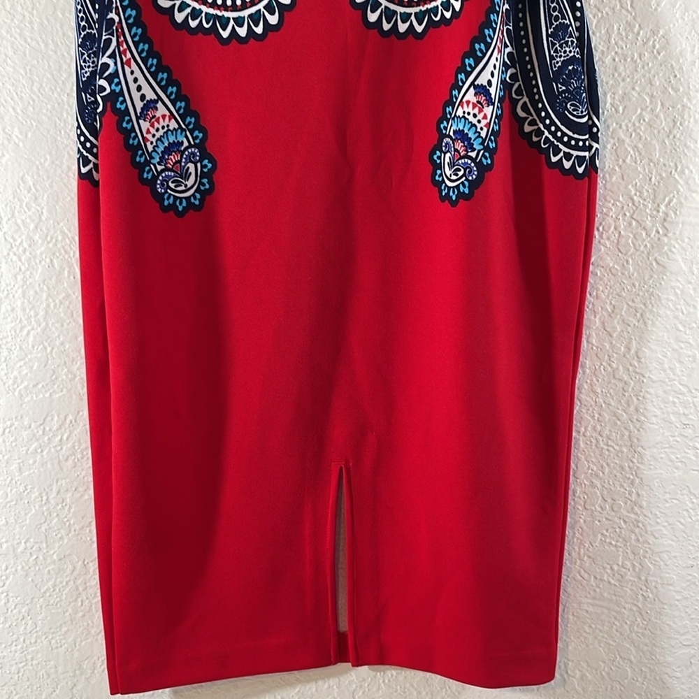 EXPRESS Red Placed Paisley Print Tube Dress Size 0 NEW - Picture 8 of 12
